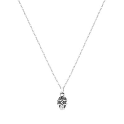 Black Silver Skull Necklace