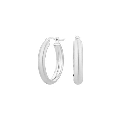 Medium Silver Porous Hoop Earrings