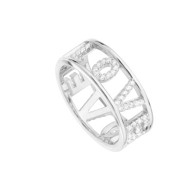 Silver Love Love Ring