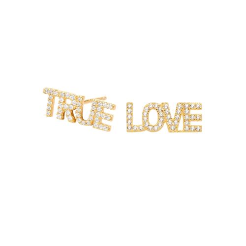 Pendientes True Love Bañado en Oro