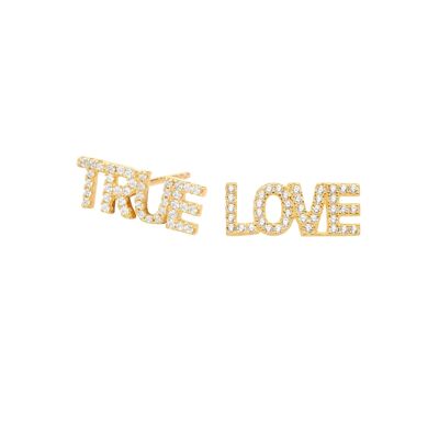 Pendientes True Love Bañado en Oro