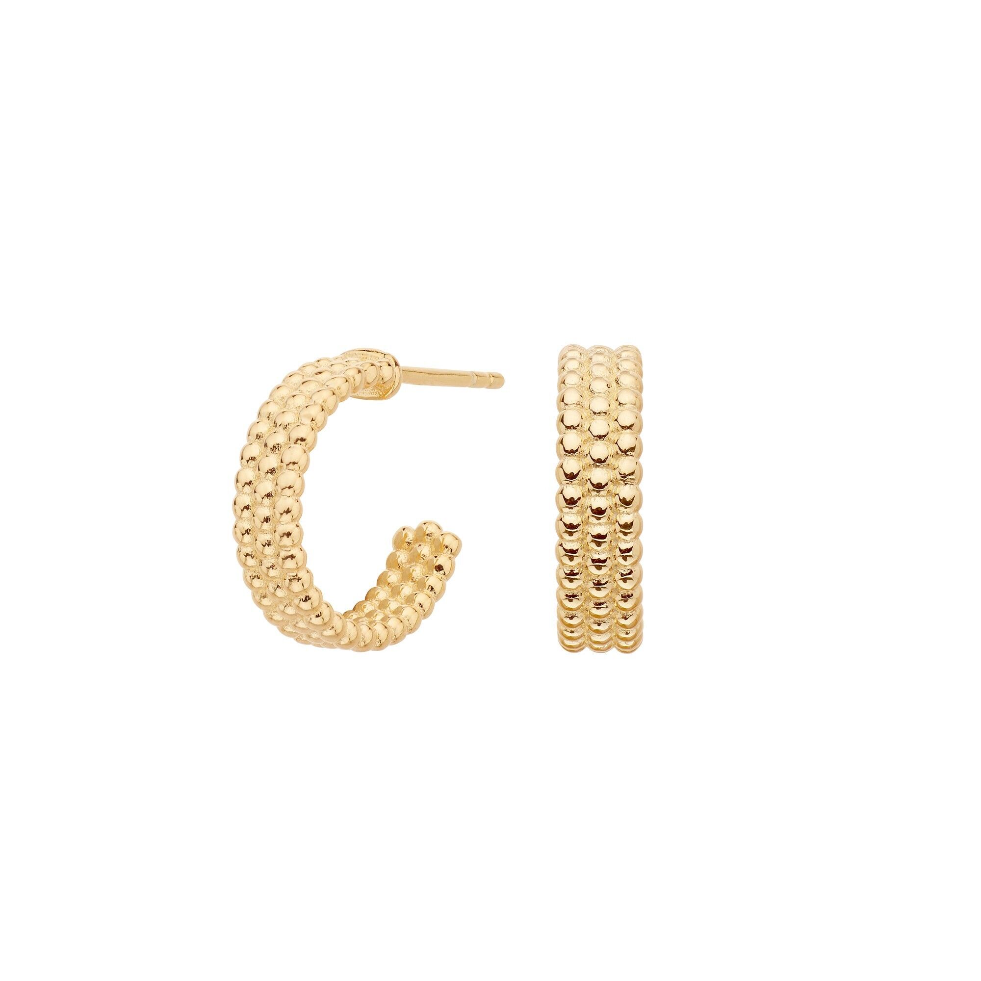 Orecchini a cerchio a sfera placcati in oro
