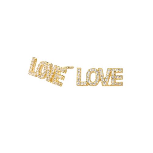 Pendientes Love Love Bañado en Oro