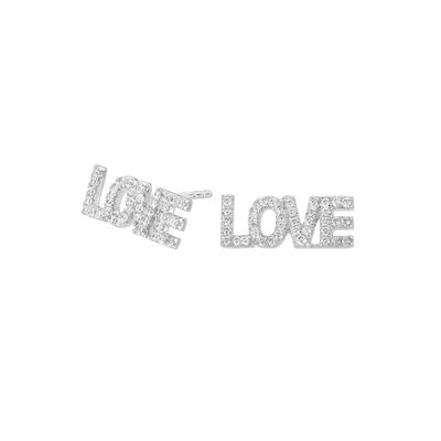 Silberne Love-Love-Ohrringe
