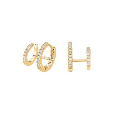 Gold Plated Double Creole Earrings