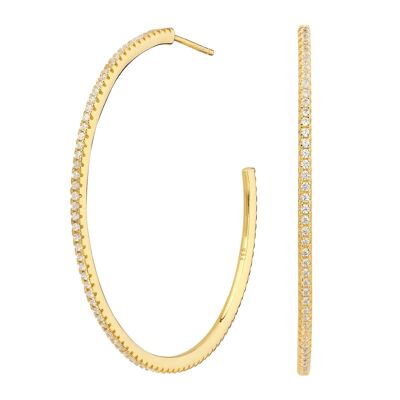 Gold Plated Large Zirconia Hoops