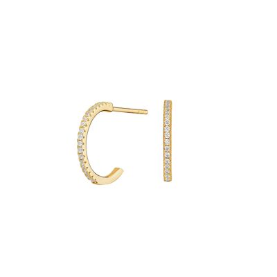Gold Plated Zirconia Hoop Earrings