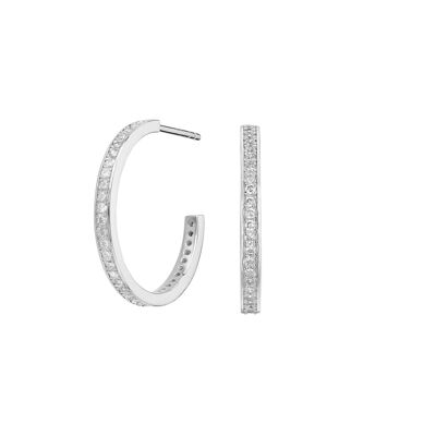 Silver Zirconia Hoop Earrings