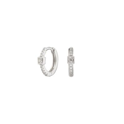 Silver Square Earrings