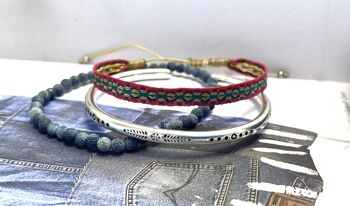 Lot de bracelets Sodalite/argent/cordon