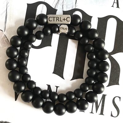 Bracelet set father/son Onyx