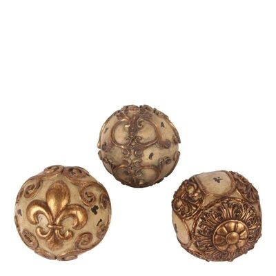 Boule déco Ø10 cm SET/3 résine