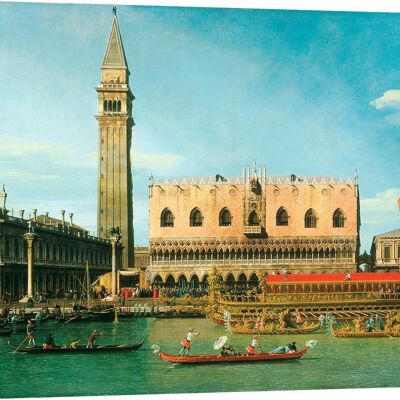 Canaletto museum quality canvas painting, The Bucintoro at the pier on Ascension Day