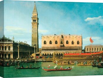 Peinture sur toile de qualité musée Canaletto, Le Bucintoro à la jetée le jour de l'Ascension 1