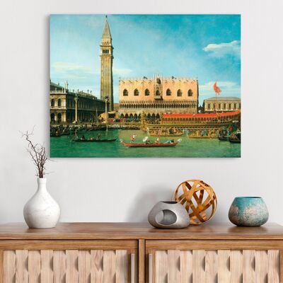 Quadro su tela di qualità museale Canaletto, Il Bucintoro al molo il giorno dell'Ascensione