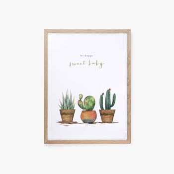 Affiche Cactus 2 - 18 x 24 cm 2