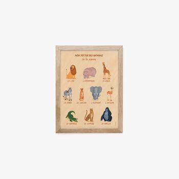 Affiche Cartes animaux de la savane - 18 x 24 cm 2