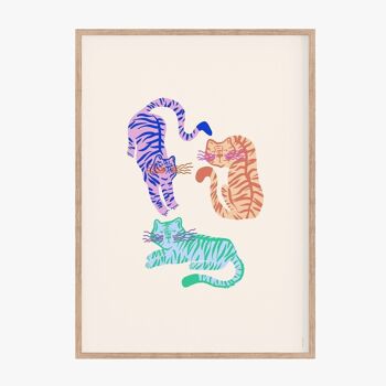 Affiche Pop Tigers - 50 x 70 cm 2
