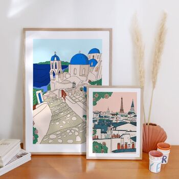 Affiche Santorini - 18 x 24 cm 1