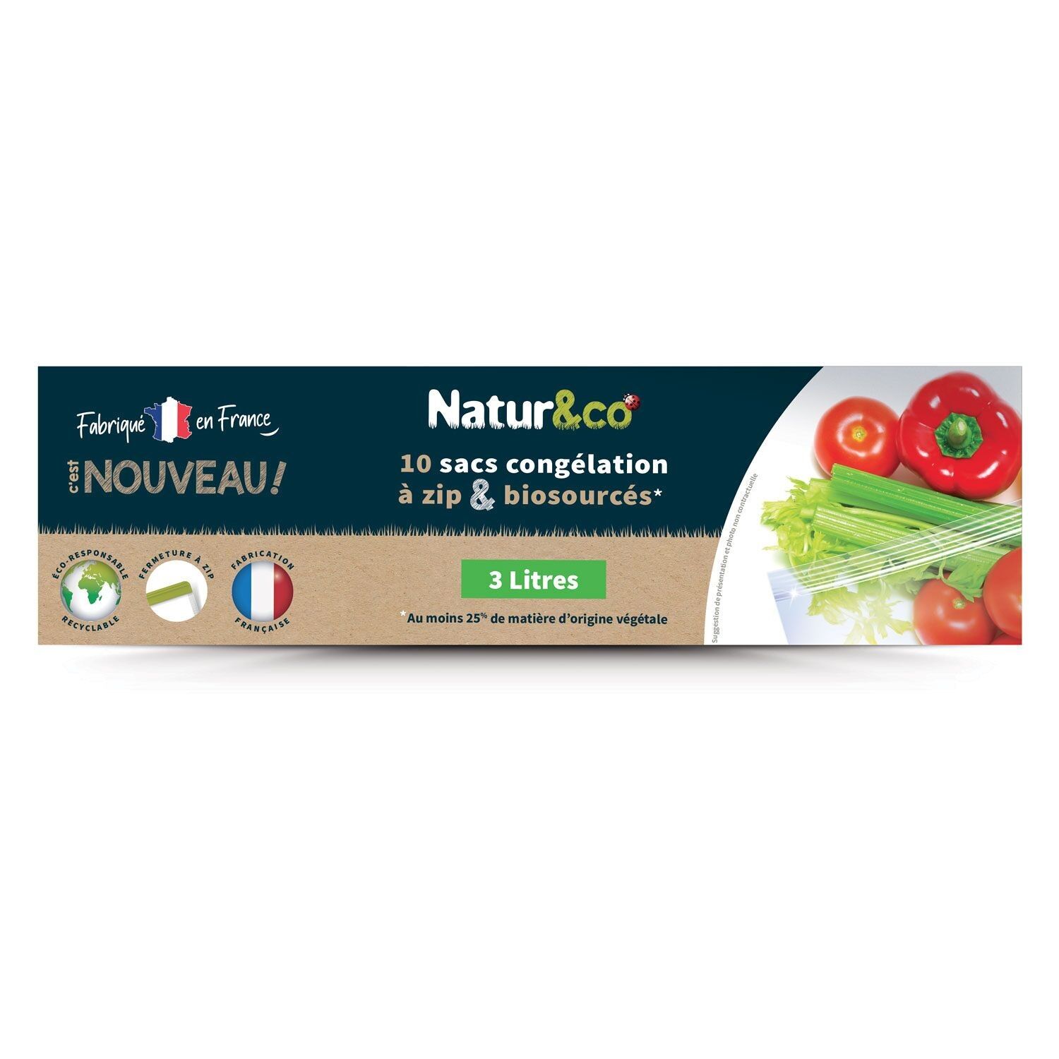 Sacchetti per congelatore di origine biologica modello 3LX10 Natur&co