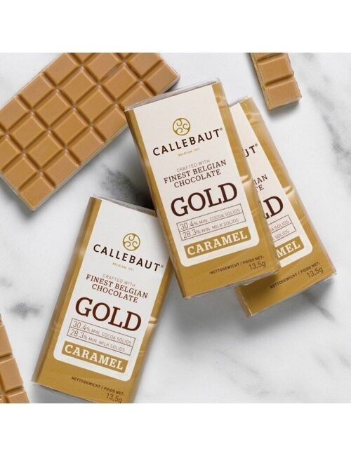 CALLEBAUT - Mini-tablettes Gold chocolat blanc au caramel 13,5G 75 pièces