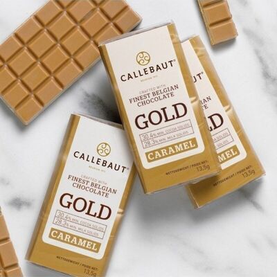 CALLEBAUT - Gold Mini-Riegel weiße Schokolade mit Karamell 13,5G 75 Stück