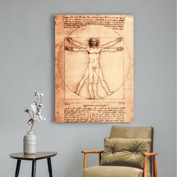 Léonard de Vinci, L'Homme de Vitruve, impression sur toile de qualité musée 2