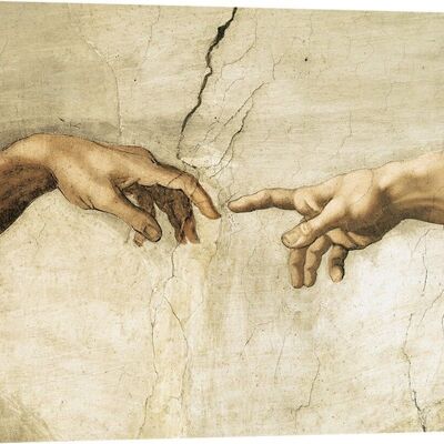 Quadro su tela di qualità museale Michelangelo Buonarroti, La creazione di Adamo (dettaglio)