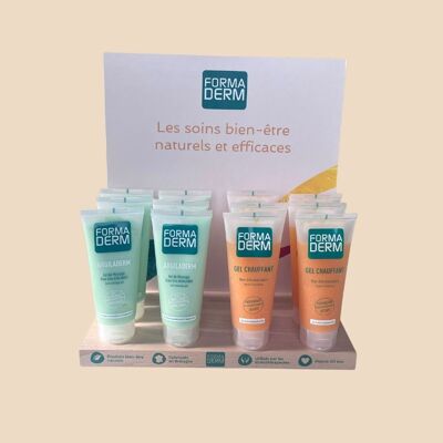 Implantation mixte gel Argiladerm + gel chauffant  24 produits + 1 présetoir comptoir