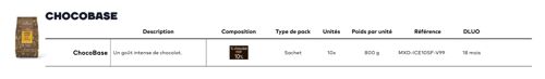 CALLEBAUT - Chocobase 10 % chocolat noir  - 0,8kg