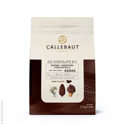 CALLEBAUT - Ice-Choc Noir 100 % chocolat noir 2,5kg
