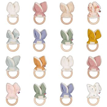 Lot 12 hochets Montessori jouet en bois oreilles lapin + 1 OFFERT