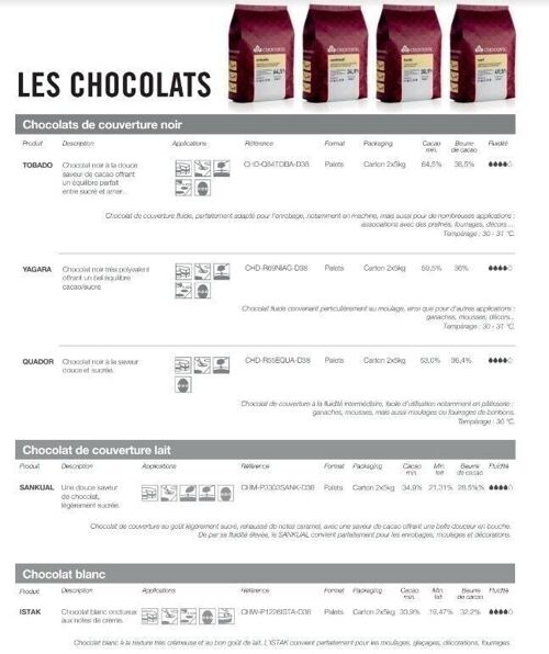 CHOCOVIC - SANKUAL - Chocolat de couverture au lait (cacao 34,9% beurre 36,2%)