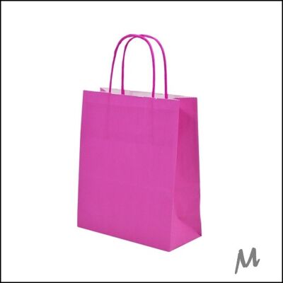 Bolsa de papel - Rosa mediana - 100 piezas - 31x25x11cm