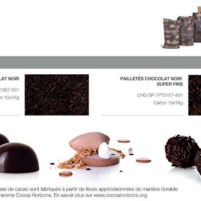 CHOCOVIC - PAILLETES CHOCOLAT NOIR SUPER FIN
