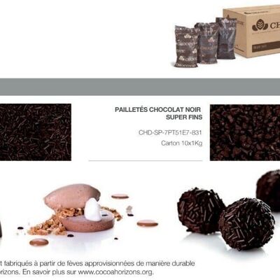 CHOCOVIC - PAILLETES CHOCOLAT NOIR SUPER FIN