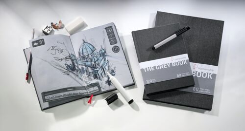 Skizzenbuch The Grey Book 120 g/m², 40 Blatt / 80 Seiten