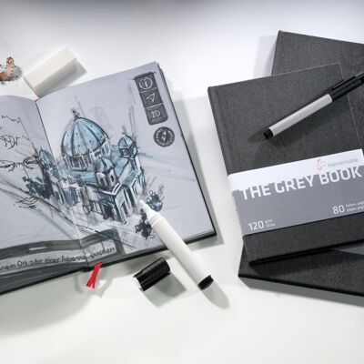 Cuaderno de bocetos The Grey Book 120 g/m², 40 hojas / 80 páginas