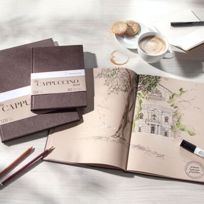 Cuaderno de bocetos The Cappuccino Book 120 g/m², 40 hojas / 80 páginas