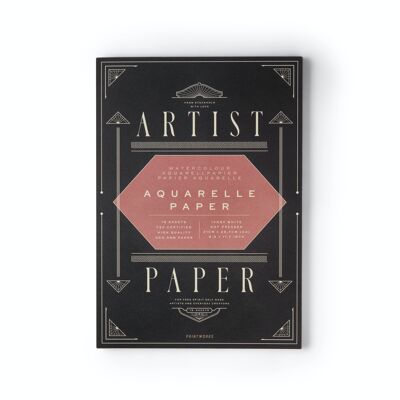 Bloc de papier aquarelle (pour pinceau) - 15 feuilles 300g - Printworks