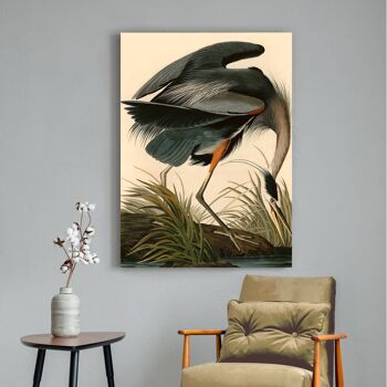 Peinture classique, impression sur toile : John James Audubon, Great Blue Heron 3