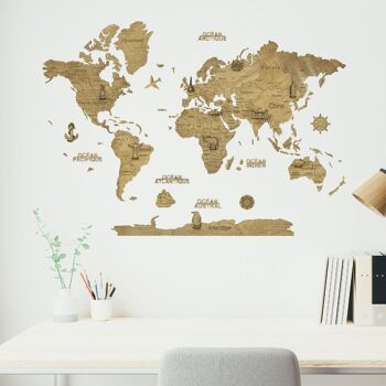 Carte du Monde en Bois CREATIFWOOD 2D - Décoration Murale, Creatifwood 5