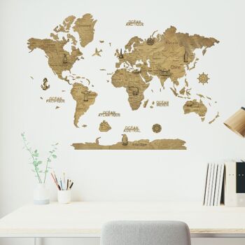 Carte du Monde en Bois CREATIFWOOD 2D - Décoration Murale, Creatifwood 10
