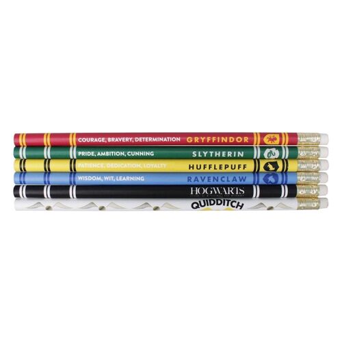 Pencils Set Of 6 - Harry Potter (House Pride)
