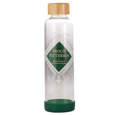Botella de agua de cristal (500ml) - Harry Potter (Orgulloso de Slytherin)