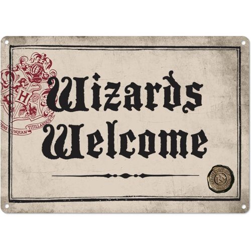 Tin Sign Sign - Harry Potter (Wizards Welcome)