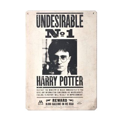 Plaque en tôle - Harry Potter (indésirable n° 1)
