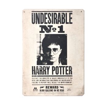 Plaque en tôle - Harry Potter (indésirable n° 1) 1