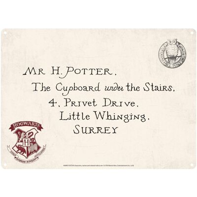 Targa in metallo - Harry Potter (lettere)