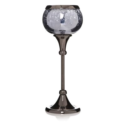 T Lite Holder - Goblet, Plain Smoke 28cm